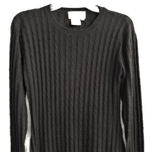 Casual Corner Annex Black Cable Knit Sweater Dress Vintage Office S